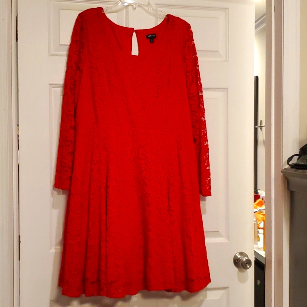 Torrid Red Lace Dress